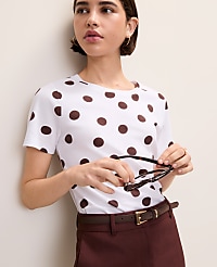 Polka Dot Crew Neck Tee carousel Product Image 1