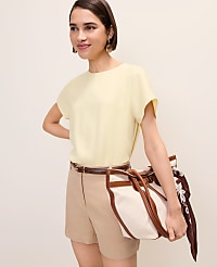 Petite Mixed Media Crew Neck Tee carousel Product Image 1
