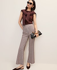 The Tall Side Zip Flare Pant in Gingham carousel Product Image 1