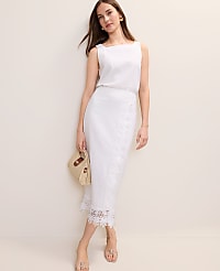 Petite Wrap Midi Skirt in Linen Blend carousel Product Image 1