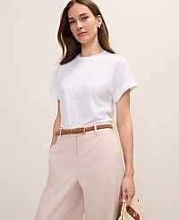 Crew Neck Roll Sleeve Tee carousel Product Image 1
