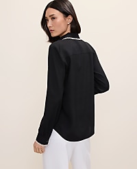 Embroidered Satin Essential Shirt carousel Product Image 2