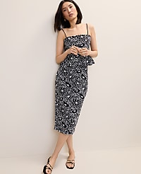 Petite Embroidered Column Midi Skirt carousel Product Image 1