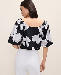 Petite Floral Puff Sleeve Top carousel Product Image 2