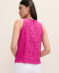Lace Crew Neck Halter Top carousel Product Image 2
