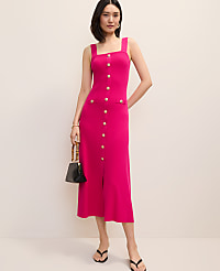 Ribbed Button Sweater Dress carousel Product Image 1