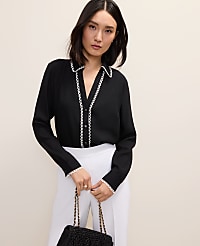 Embroidered Satin Essential Shirt carousel Product Image 1