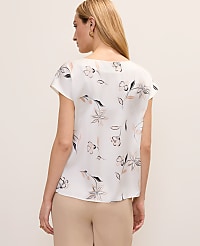 Floral Satin Cowl Neck Top carousel Product Image 2