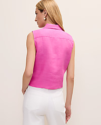 Tie Waist Blouse in Linen carousel Product Image 2