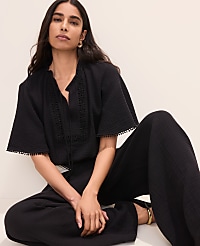 The Easy Fit Wide-Leg Pant in Cotton Gauze carousel Product Image 1