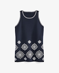 Floral Embroidered Sweater Shell carousel Product Image 3