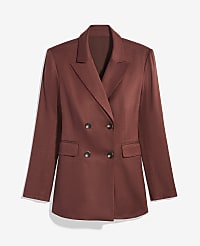 The Fitted Long Double Breasted Blazer in Linen Blend carousel Product Image 4