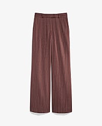 The Pinstriped Wide-Leg Flare Trouser in Linen Blend carousel Product Image 4
