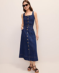 Denim Button Tank Top carousel Product Image 3