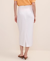 The Petite Clean Midi Skirt in Linen Blend carousel Product Image 3