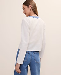 Fringe Trim Cropped Tweed Jacket carousel Product Image 2