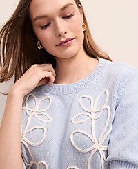 Floral Appliqu&eacute; Sweater Tee carousel Product Image 3