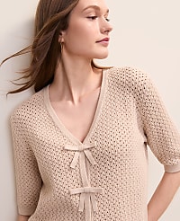 Textured Stitch Bow Cardigan carousel Product Image 3