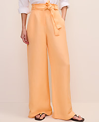Petite Paperbag Pant in Linen Blend carousel Product Image 2