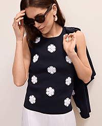 Petite Floral Appliqu&eacute; Sweater Shell carousel Product Image 1