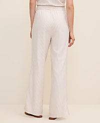 Petite Weekend Striped Easy Fit Wide-Leg Pant in Linen Blend carousel Product Image 3