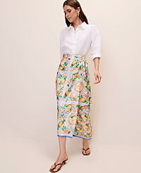 Petite Lemon Wrap Skirt in Satin carousel Product Image 4