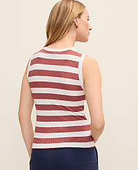 Weekend Striped Pointelle Tank carousel Product Image 2