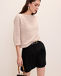 Pointelle Boatneck Sweater carousel Product Image 1