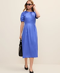 Crew Neck Flare Midi Dress carousel Product Image 1