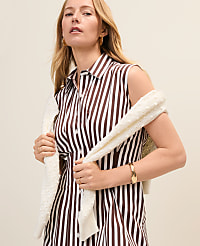 Weekend Striped Pleated Midi Shirtdress carousel Product Image 3