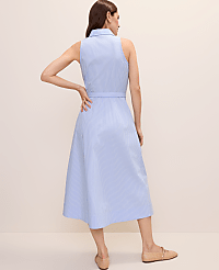Striped Collared Halter Midi Dress carousel Product Image 2