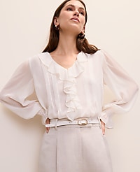 Ruffle Trim Blouse carousel Product Image 1