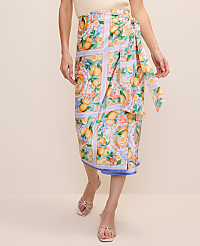 Lemon Wrap Skirt in Satin carousel Product Image 2