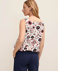Weekend Floral Tank Top in Linen Blend carousel Product Image 2