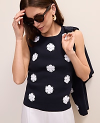 Floral Appliqu&eacute; Sweater Shell carousel Product Image 1