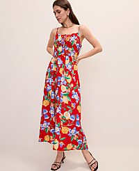 Floral Gathered Maxi Dress carousel Product Image 1