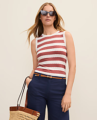 Weekend Striped Pointelle Tank carousel Product Image 1