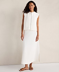 Haven Well Within Cotton Blend Textured Midi Skirt carousel Product Image 1