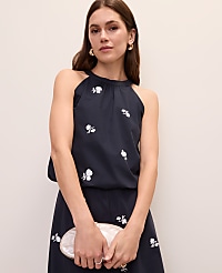 Sequin Embroidered Halter Top carousel Product Image 1