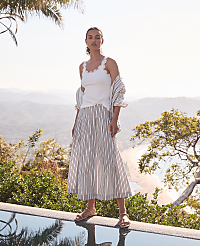 Haven Well Within Organic Cotton Poplin Stripe Drop Waist Skirt carousel Product Image 5