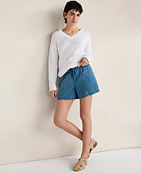 Haven Well Within Cotton Blend Tape Yarn V-Neck Sweater carousel Product Image 3