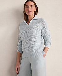 Haven Well Within Cotton Mixed Stitch Johnny Collar Sweater carousel Product Image 1