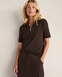 Haven Well Within Organic Cotton Interlock Half-Zip Collared Top carousel Product Image 1