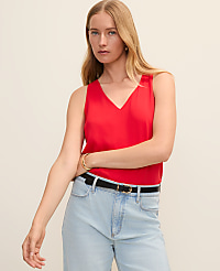 Mixed Media V-Neck Shell carousel Product Image 1
