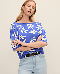 Floral Jacquard Boatneck Sweater carousel Product Image 1