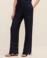 The Easy Wide-Leg Pant in Linen Blend carousel Product Image 2