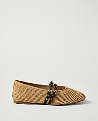 Weekend Studded Straw Mary Jane Flat carousel Product Image 1