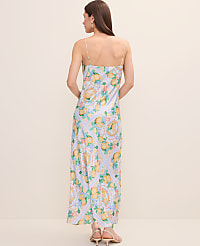 Petite Lemon Print Cowl Neck Slip Dress in Satin carousel Product Image 2