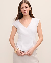 Petite Peplum Top in Satin carousel Product Image 1