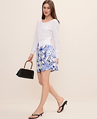 Petite Paisley Wrap Mini Skirt carousel Product Image 1